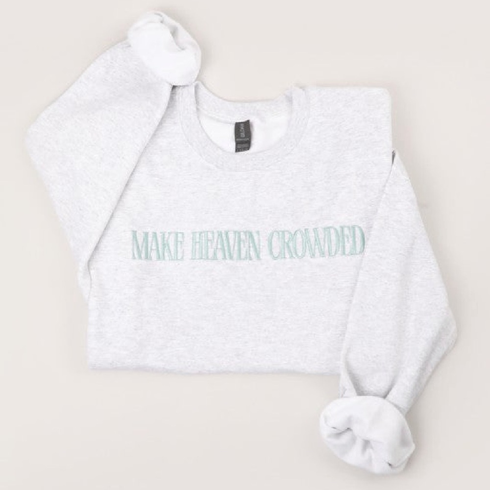 Gray Sweatshirt with Mint Text